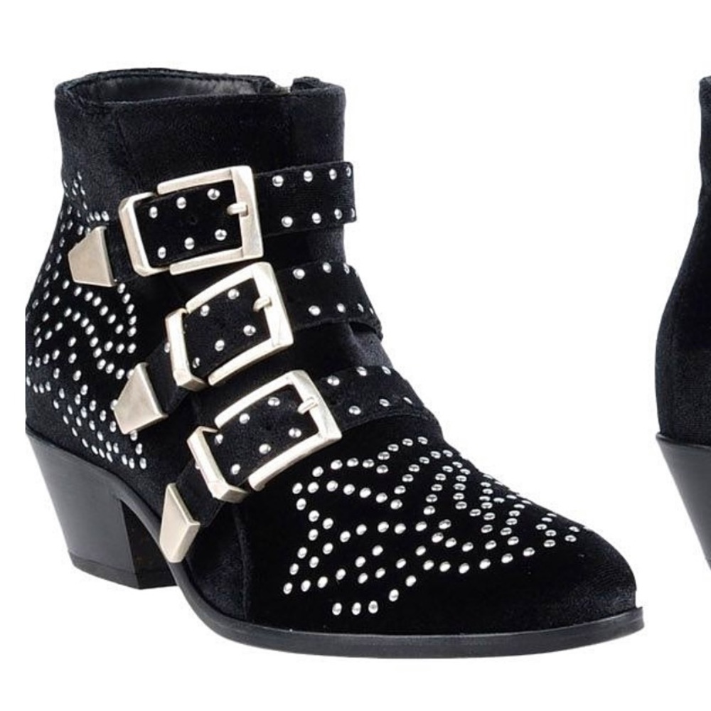 Lemarè Black Suede Studded Bootie Size 36